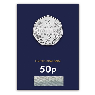 2016 BU 50p Coin (Card) - Beatrix Potter 150th Anniversary
